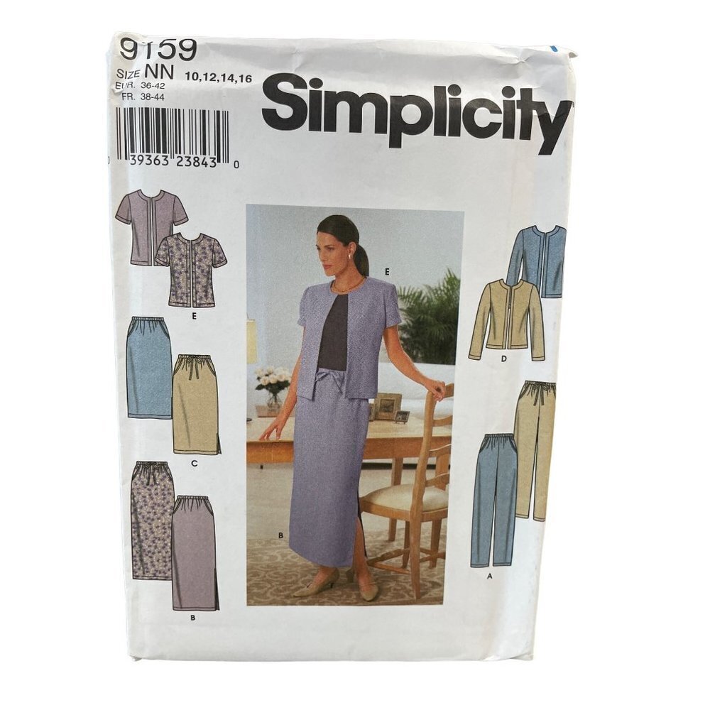 Simplicity‎ Sewing Pattern 9159 Misses Size 10-16 Pants Skirt Jacket Uncut FF